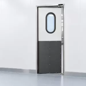 Жесткая маятниковая распашная дверь одностворчатая из сэндвич панелей 200*90